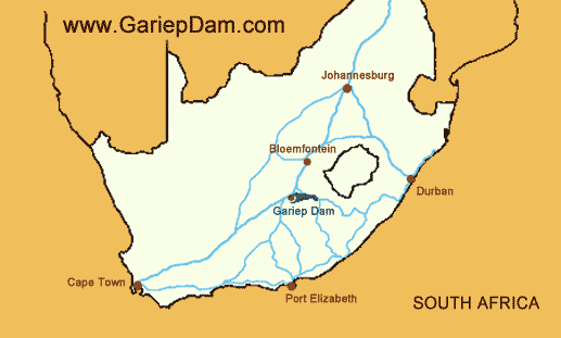 Gariepdam Map in central South Africa